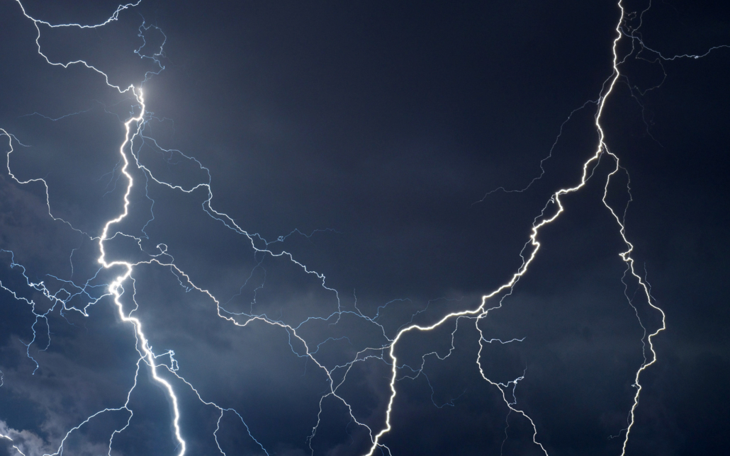 Thunder And Lightning During Summer Storm At Night